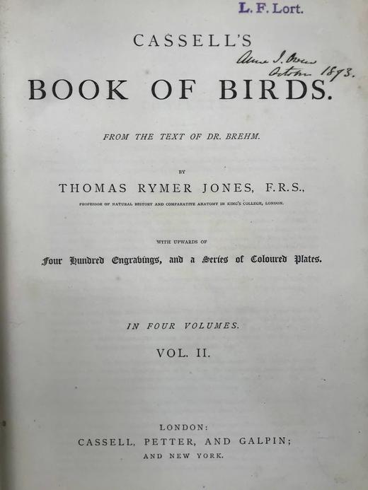 约19世纪后期 卡塞尔鸟类图鉴（卷2） 10幅彩色112幅黑白插图 漆布精装16开 商品图2