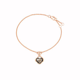 ［结·锁系列］18K玫瑰金烟晶石镶钻手链