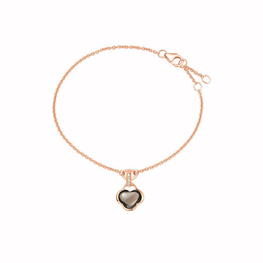 ［结·锁系列］18K玫瑰金烟晶石镶钻手链 商品图0