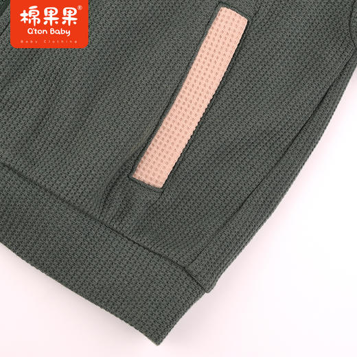 棉果果秋季新品男童华夫格针织连帽外套M312100223475 商品图5