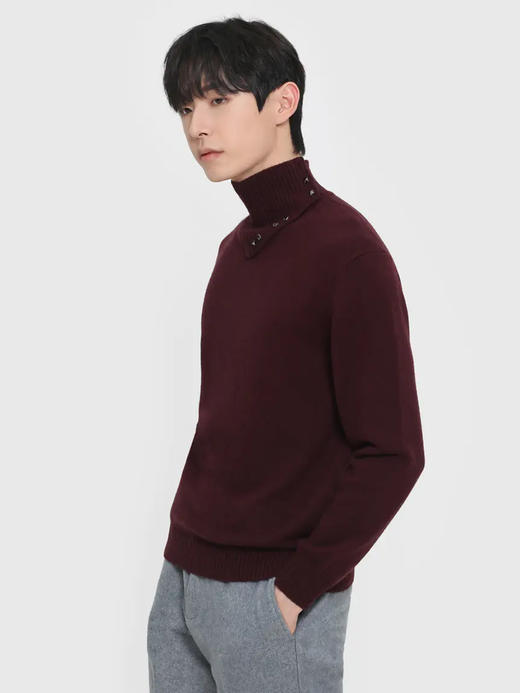 callisto红色羊毛混纺特色高领毛衣 FRKNW119Y 商品图1