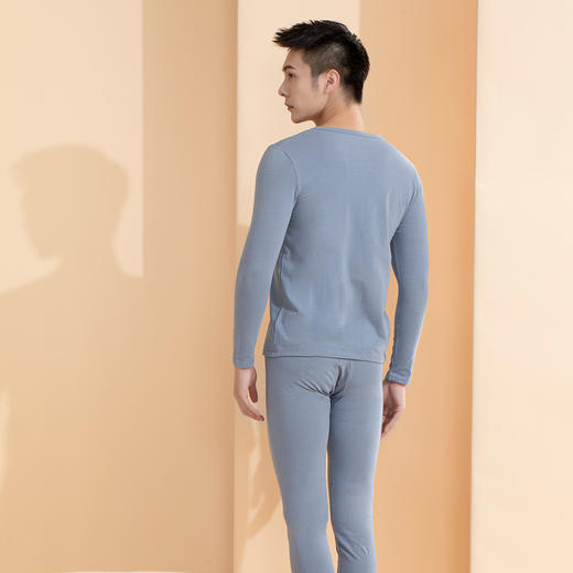爱帝男式经典棉莱卡弹力圆领内衣套装 商品图12