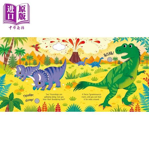 预售 【中商原版】发声书 恐龙Dinosaur Sounds英文原版 儿童纸板书 科学自然绘本 动物知识图画书 精品有声书 亲子童书 恐龙纸板书 商品图2
