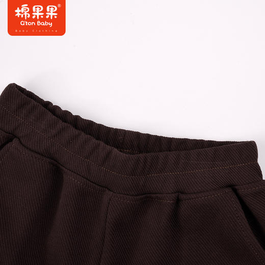 棉果果秋季新品男童运动舒适休闲针织斜纹布长裤M312200223492 商品图1
