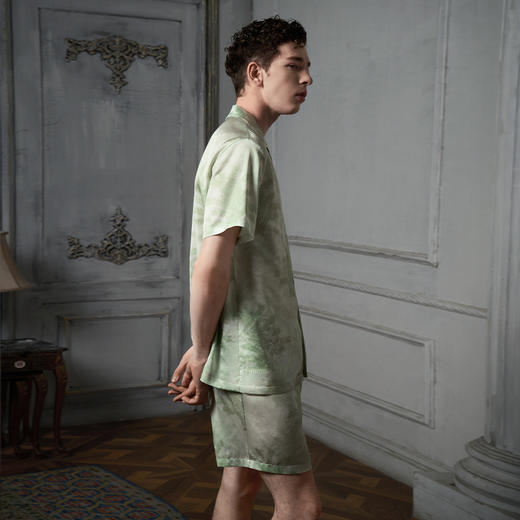 Solo seta22姆米真丝睡衣套装男短袖短裤桑蚕丝家居服丝绸秋冬 商品图1