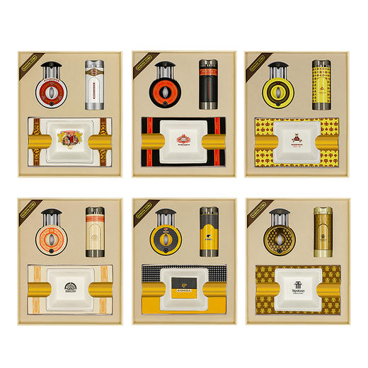 格瓦拉雪茄工具套装陶瓷烟灰缸防风打火机带烟托金属雪茄剪刀礼盒 商品图0