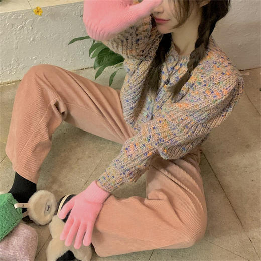【软糯彩虹毛衣外套】秋冬季2023新款 奶系甜美小个子短款针织开衫 多色设计明艳大方 版型超好 商品图1