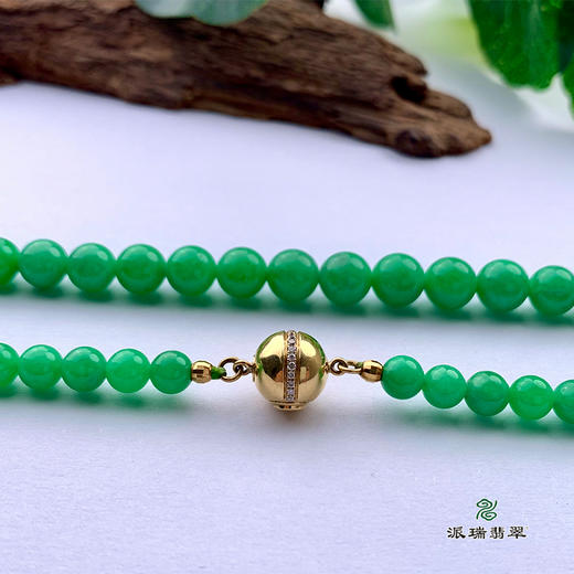 派瑞翡翠 翡翠珠链 糯种 满绿 商品图1