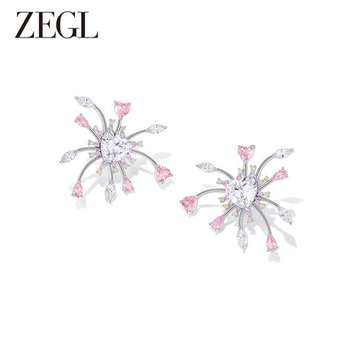 ZEGL设计师甜蜜梦境系列花火耳环女小众设计感高级耳钉银针耳饰品 商品图0