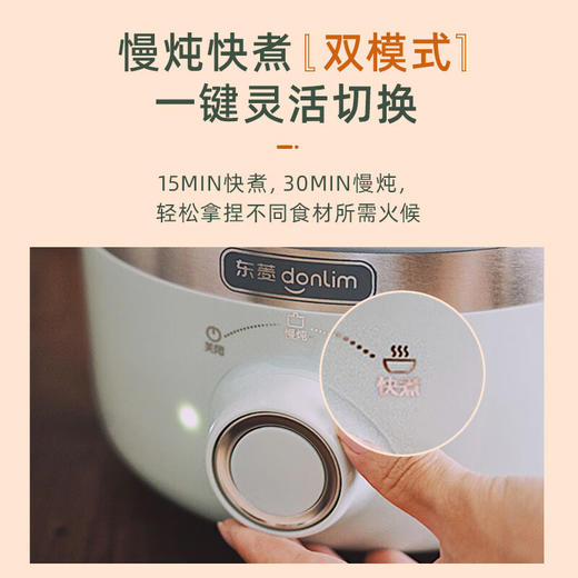 东菱（Donlim） 电炖锅 煲汤燕窝隔水炖盅 养生隔水小炖锅 BB煲汤小锅 玻璃电炖锅 食补养颜DL-9002(森野绿) 心选到家 商品图4