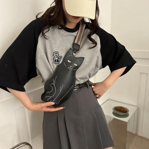 【猫咪可爱女士胸包】2023韩版ins风简约印花单肩斜挎包 可爱造型多样百搭 精致五金高端大气 商品图1