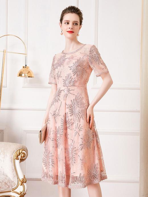 DNO-3EF11602婚宴礼服女喜婆婆夏季短袖收腰大码连衣裙 商品图1