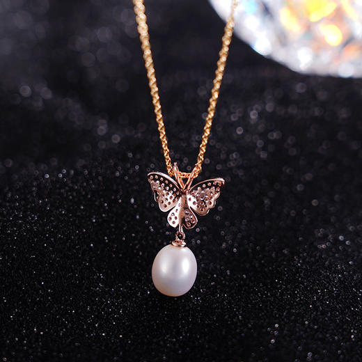 子佩集S925银珍珠吊坠【PM1845-XF】镀金蝴蝶(不含链)2307 商品图1