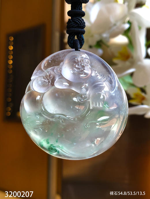 群豪大师之作~玻璃飘翠佛公裸石【3200207】具体价格微信咨询 商品图5
