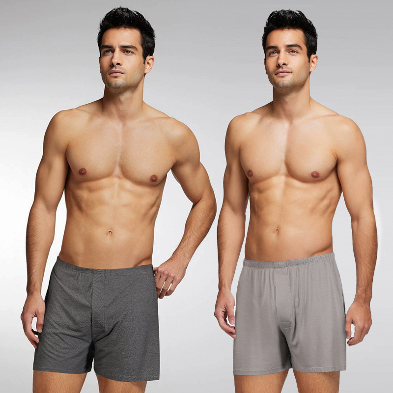 官网680！爱家男士莫代尔混纺薄款休闲裤 宽松平角裤居家睡裤短裤阿罗裤沙滩裤