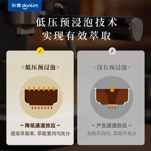 东菱 Donlim 咖啡机 咖啡机家用 意式半自动 20bar高压萃取 蒸汽打奶泡 操作简单 东菱啡行器  DL-6400 心选到家 商品图4