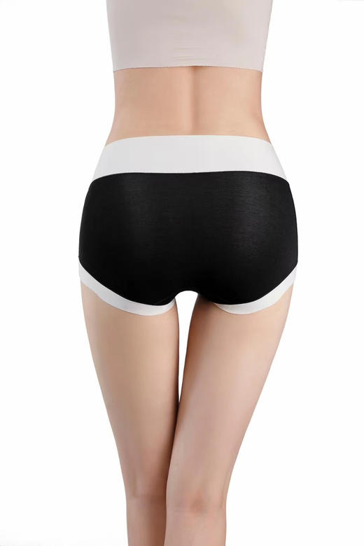 LAPERLA高腰拼接裸感内裤，高档莫代尔真丝混纺布，底档真丝，轻柔、透气、抑菌，一款会呼吸的内裤；包容性好，弹力大，一盒4条装 商品图5