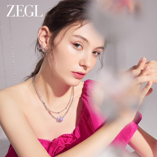 ZEGL设计师甜蜜梦境系列双层叠戴爱心项链女轻奢小众甜美风锁骨链 商品图2