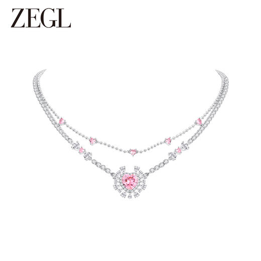 ZEGL设计师甜蜜梦境系列双层叠戴爱心项链女轻奢小众甜美风锁骨链 商品图1