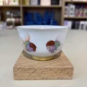 B-SSFH-5002 素手繁花 手彩双鱼杯