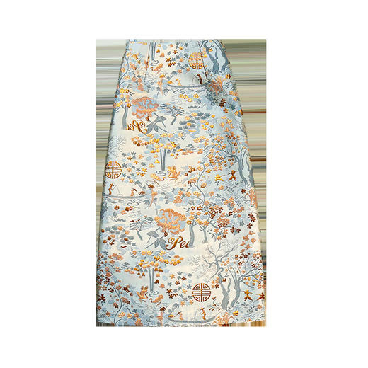 「长短两款！国风设计」刺绣半身裙女2023高腰复古提花国风裙春夏新款一步包臀a字裙子 商品图4