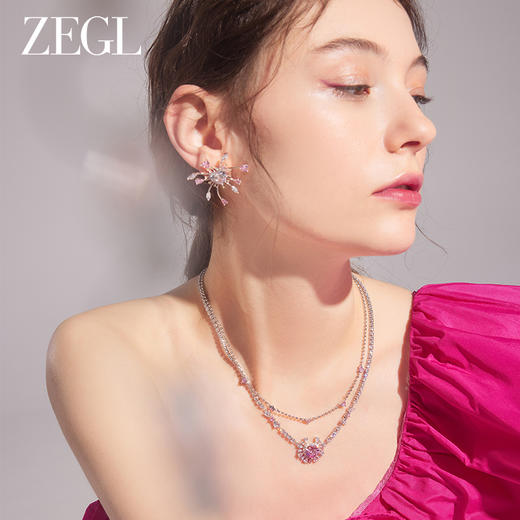 ZEGL设计师甜蜜梦境系列双层叠戴爱心项链女轻奢小众甜美风锁骨链 商品图3