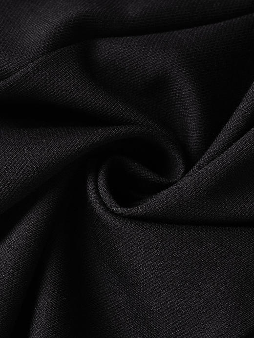 剩S/M 米思阳2025春季新款知性简约经典连衣裙修身显瘦褶皱黑色裙子2402 商品图2