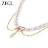 ZEGL设计师春夏缤纷系列爱心人造珍珠项链女轻奢高级感复古锁骨链 商品缩略图1