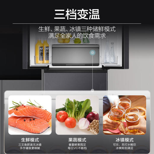 海尔（Haier）341升一级能效双变频风冷无霜多门家用电冰箱三档变温净味母婴BCD-341WLHFD7DSDU1 商品图2
