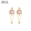 ZEGL设计师春夏缤纷系列粉色爱心耳环女2023年新款潮耳钉银针耳饰 商品缩略图0