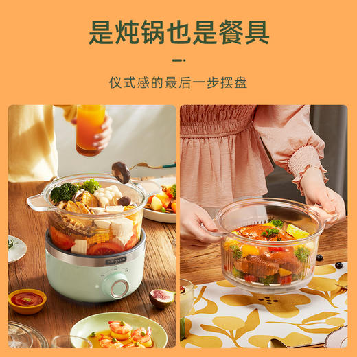 东菱（Donlim） 电炖锅 煲汤燕窝隔水炖盅 养生隔水小炖锅 BB煲汤小锅 玻璃电炖锅 食补养颜DL-9002(森野绿) 心选到家 商品图2
