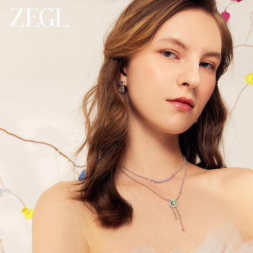 ZEGL设计师春日黎明系列双层叠戴流苏项链女轻奢小众锁骨链配饰品 商品图4