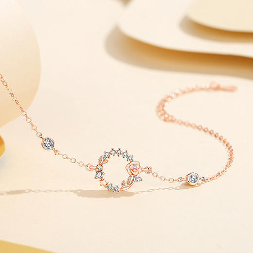 【花环玫瑰】S925银手链【JHY- A000814M】 商品图1