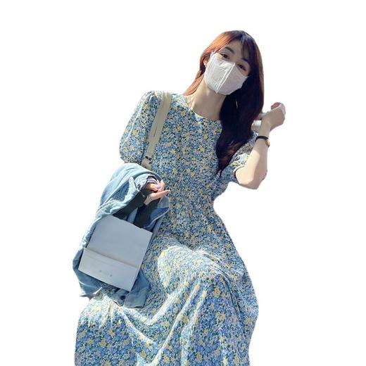「清新小碎花设计」2023夏季连衣裙新款洋气甜美温柔风气质碎花泡泡袖中长裙子 商品图4