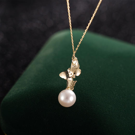 子佩集S925银珍珠套链项链【XXTL125】紫色镀金蝴蝶2307 商品图1