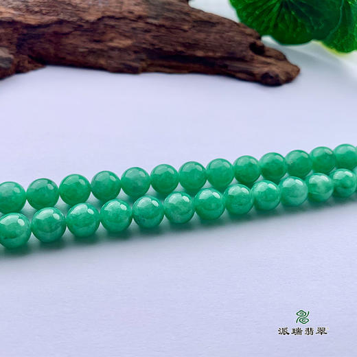 派瑞翡翠 翡翠珠链 糯种 满绿 商品图2