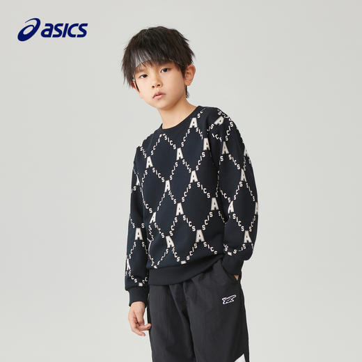 ASICS/亚瑟士童装23年秋季新款男女儿童运动休闲个性长袖卫衣T恤 商品图2