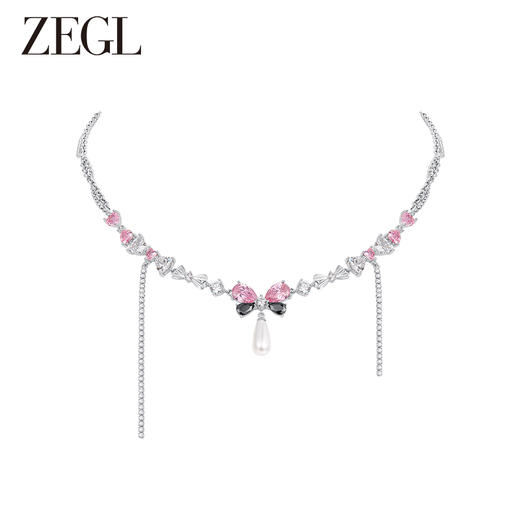 ZEGL设计师甜蜜梦境系列流苏叠戴项链女生轻奢小众人造珍珠锁骨链 商品图1
