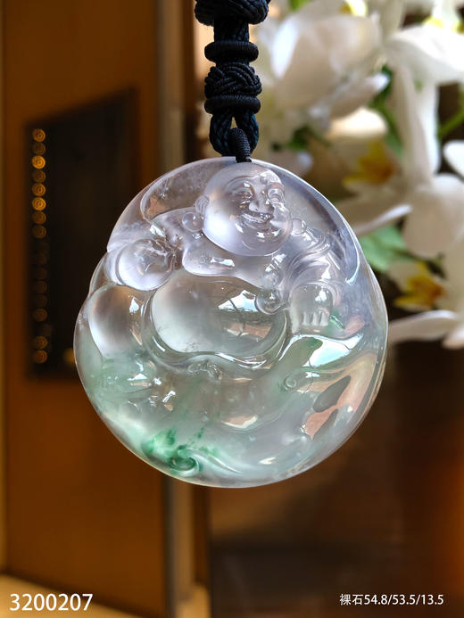 群豪大师之作~玻璃飘翠佛公裸石【3200207】具体价格微信咨询 商品图3