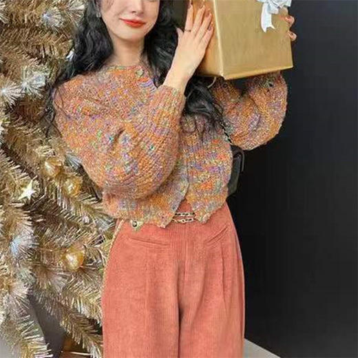 【软糯彩虹毛衣外套】秋冬季2023新款 奶系甜美小个子短款针织开衫 多色设计明艳大方 版型超好 商品图8