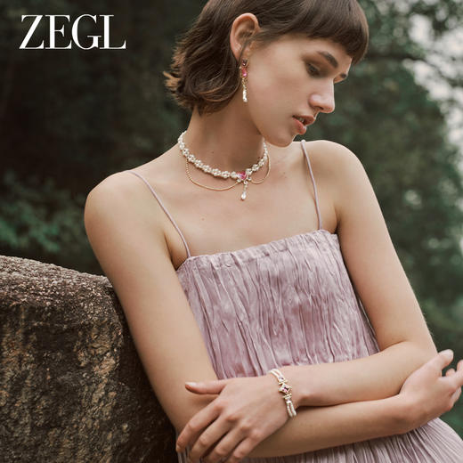 ZEGL设计师春夏缤纷系列爱心人造珍珠项链女轻奢高级感复古锁骨链 商品图4