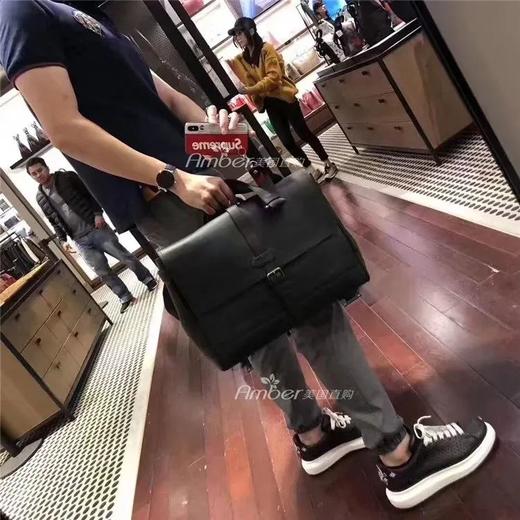 寇家荔枝纹头层牛皮款男士翻盖公文包单肩手提包邮差包 商品图3