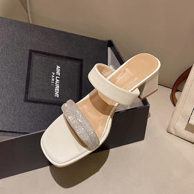 头层牛皮高跟凉拖鞋外穿时装水钻女鞋MB3331