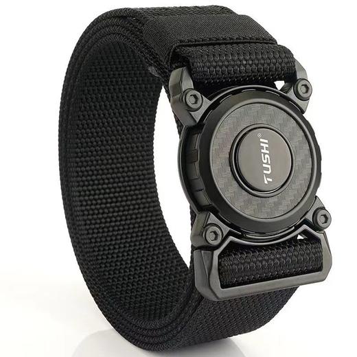 户外运动自动扣快脱插扣战术腰带男松紧弹力帆布皮带作训工装裤带 商品图7