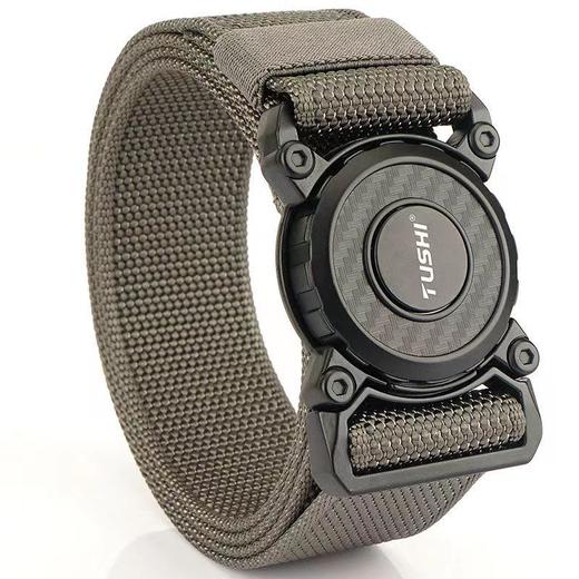 户外运动自动扣快脱插扣战术腰带男松紧弹力帆布皮带作训工装裤带 商品图0