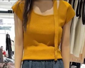 【门店同款】夏季挂脖系带针织上衣 153896928