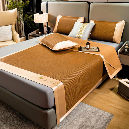 艾草驱蚊席古藤席家用宿舍空调软席可折叠宿舍凉席 商品图7