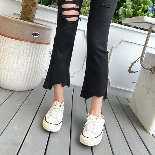 G09665#破洞牛仔微喇裤 商品图1