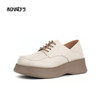和诚行 2023秋冬新款时尚英伦风皮鞋女百搭厚底系带乐福鞋0210261 商品缩略图1