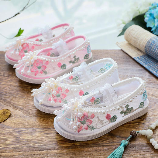 女童绣花鞋，夏季网纱布鞋T-04 商品图0